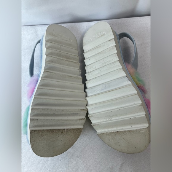 Kookaburra By UGG Colorful Faux Fur Platform Sandals Slippers Size 9 - Picture 7 of 12